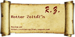 Rotter Zoltán névjegykártya